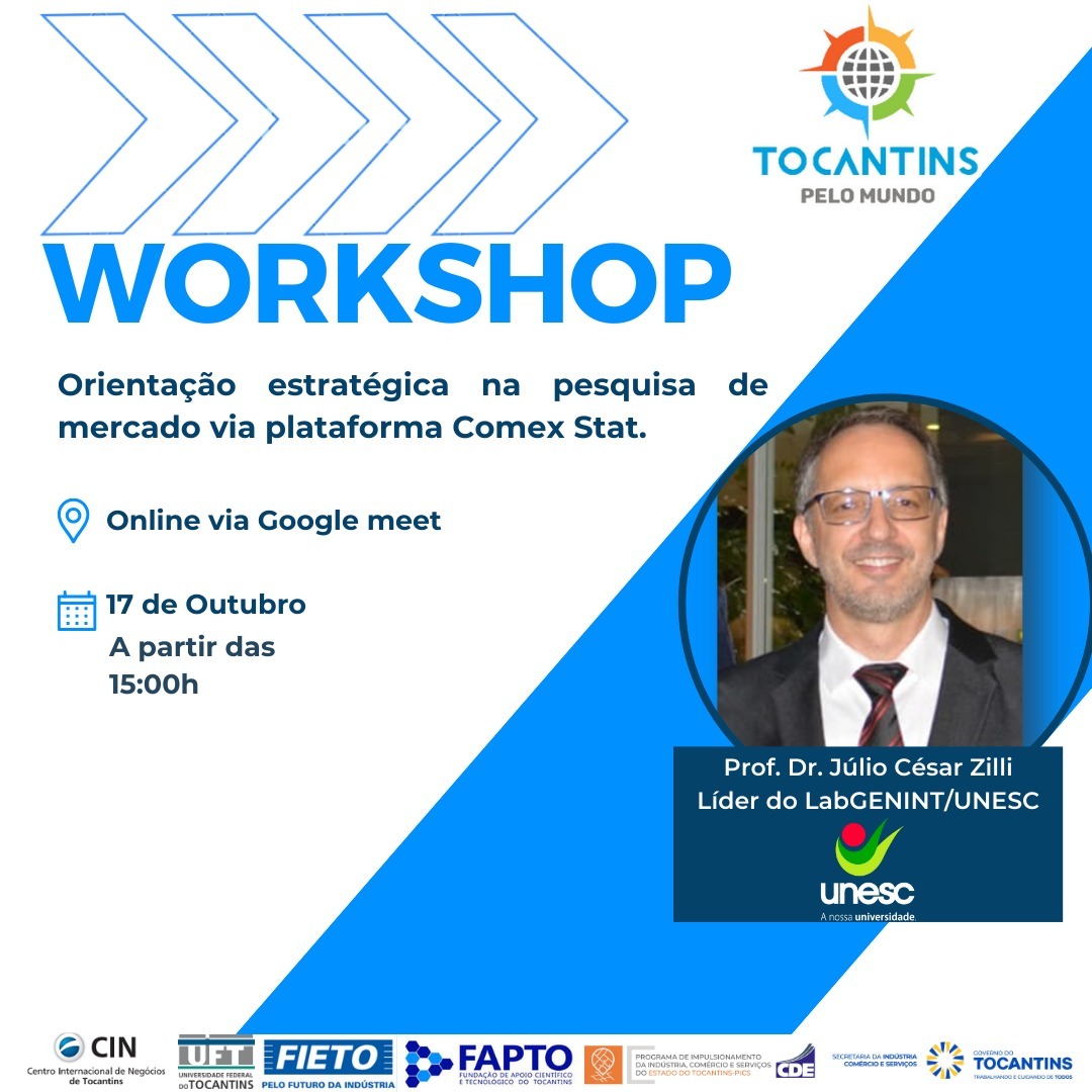 banner da atividade Workshop 22 EXTRA Orientação Estratégica na Pesquisa de Mercado via Plataforma Comex Stat