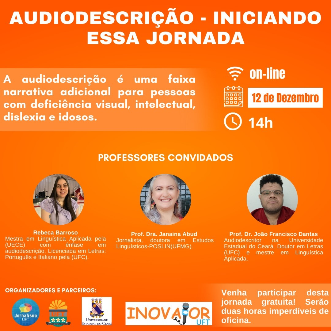 banner da atividade Minicurso de Audiodescrição