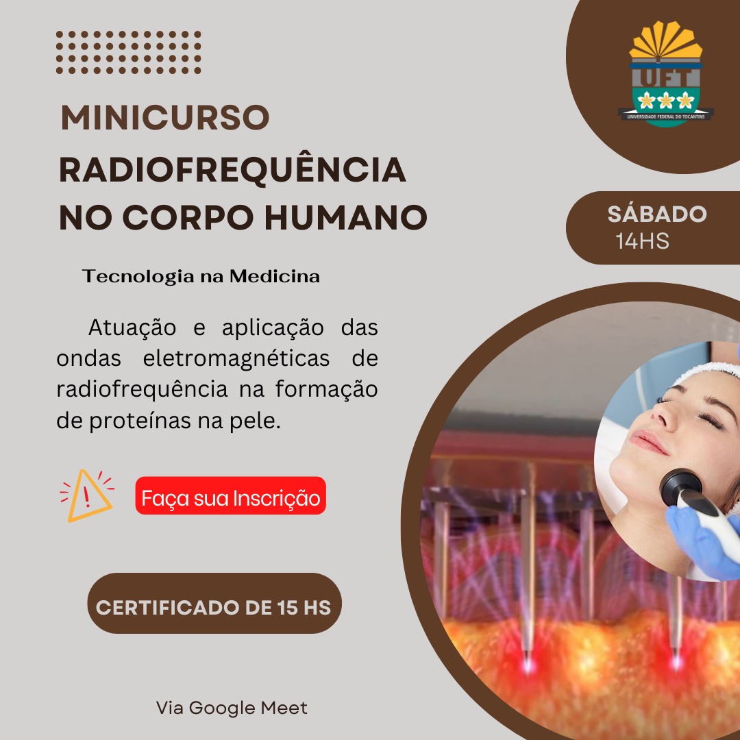 banner da atividade Minicurso de Atuação da Radiofrequência no corpo humano