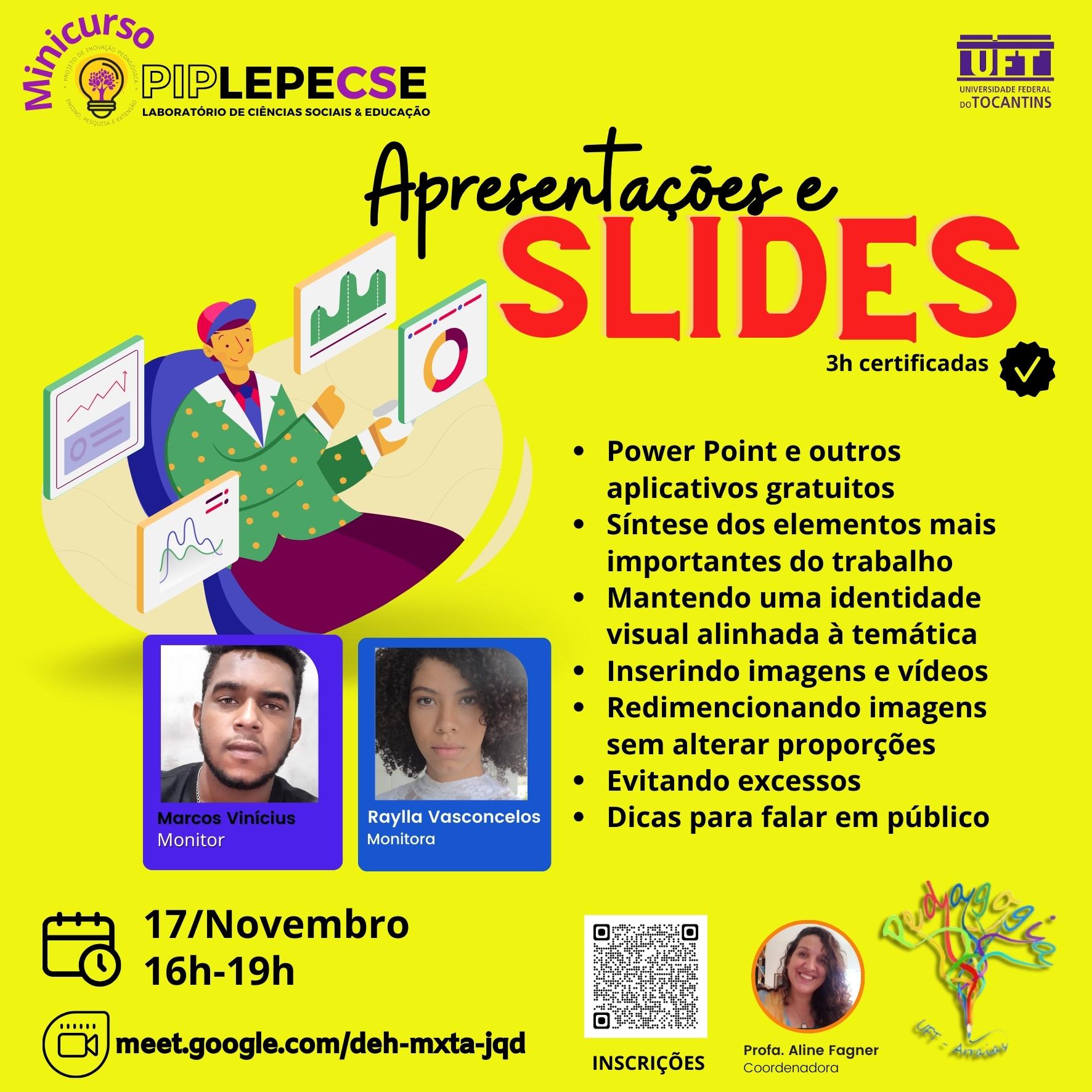 banner da atividade Minicurso PIP LEPECSE - Apresentações e Slides