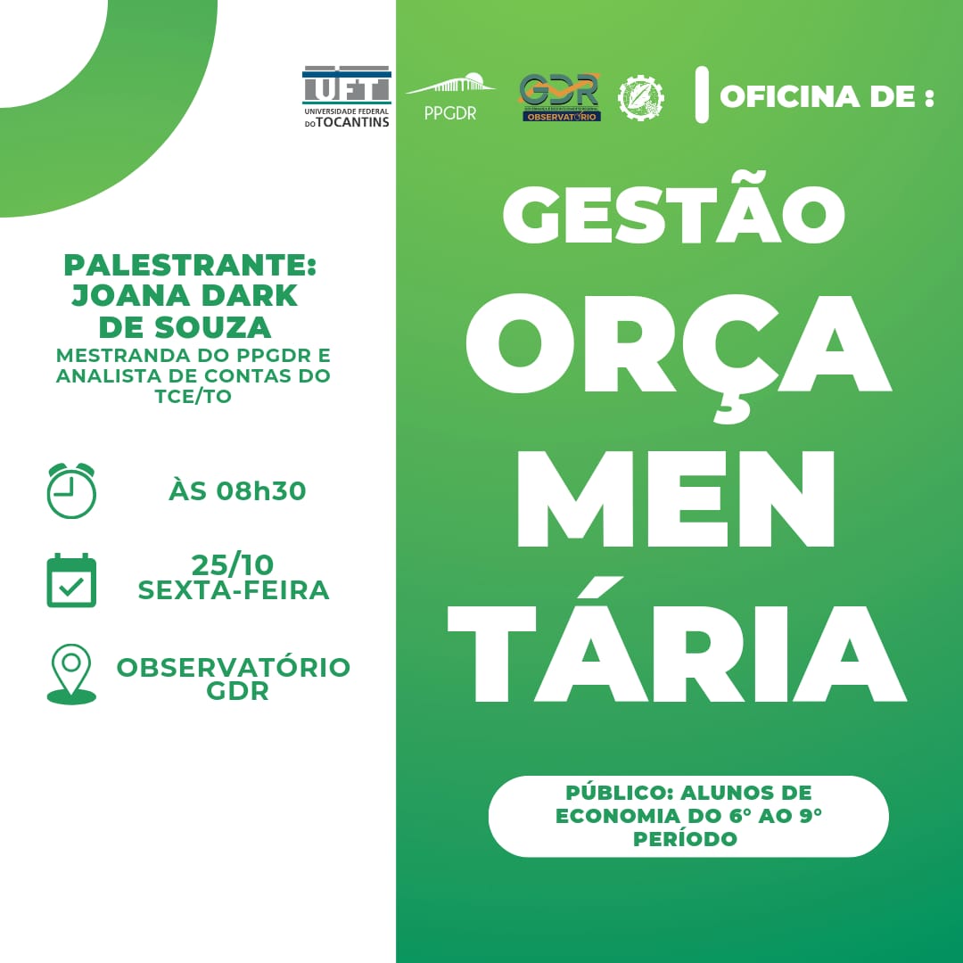 banner da atividade Oficina - Gestão Orçamentária