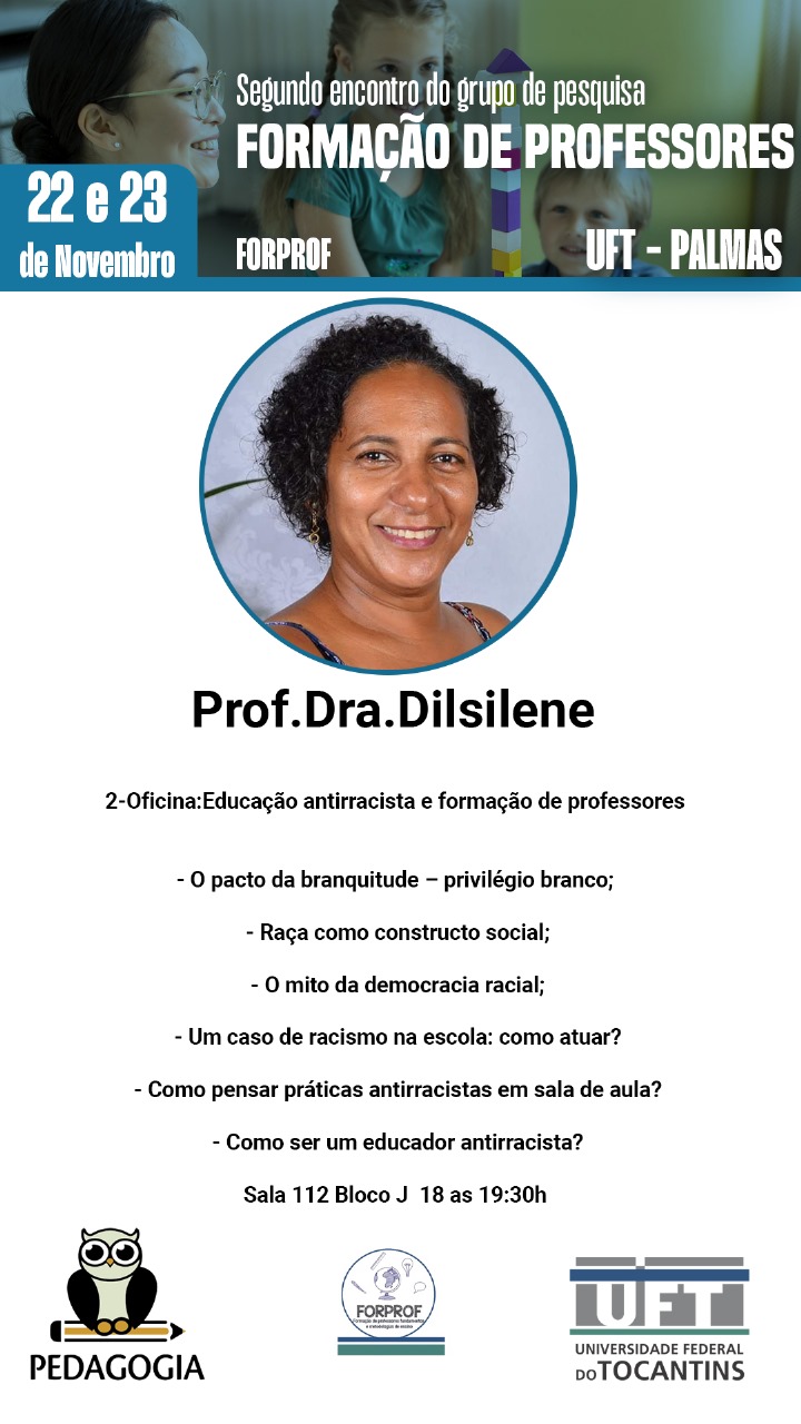 banner da atividade Oficina 2: Educação antirracista e formação de professores