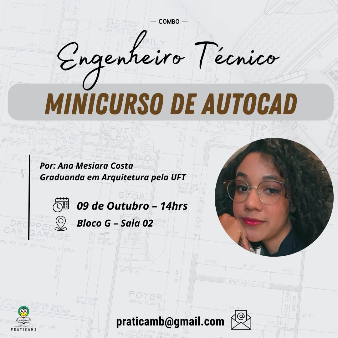 banner da atividade Minicurso de Autocad