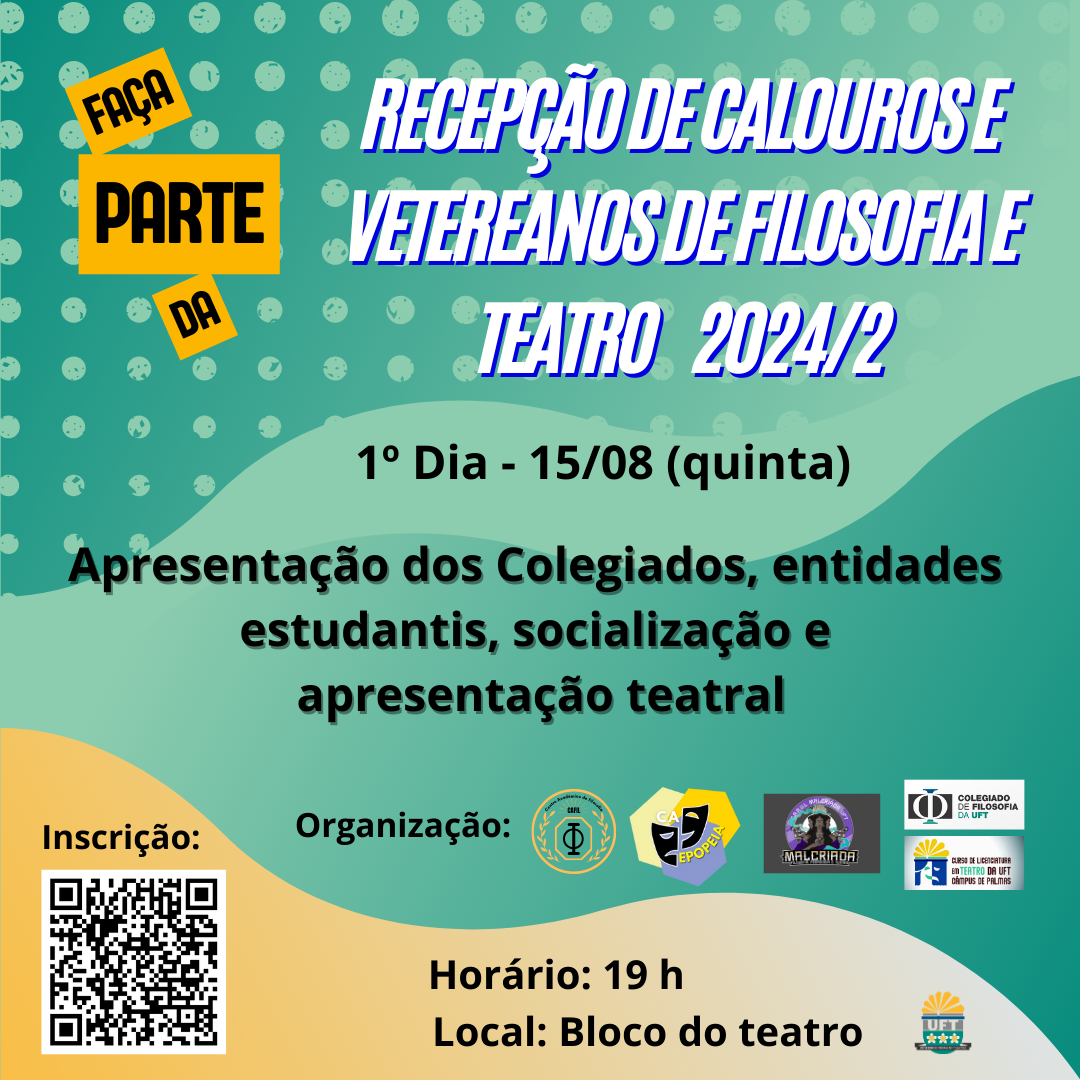 banner da atividade Recepção de Calouros 2024/2 - Apresentações e informações