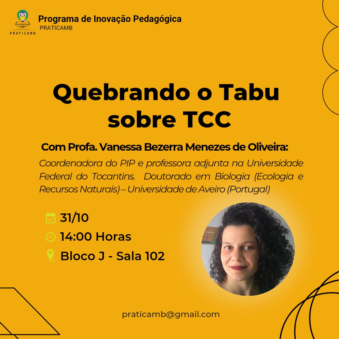 banner da atividade Quebrando o Tabu do TCC