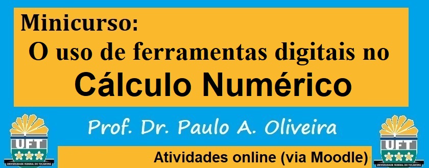 banner da atividade Minicurso Ferramentas digitais no Cálculo Numérico