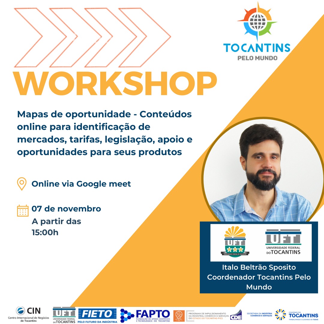 banner da atividade Workshop EXTRA 24: Mapas de Oportunidade - Conteúdos online para identificação de mercados tarifas legislação apoio e oportunidades para seus produtos