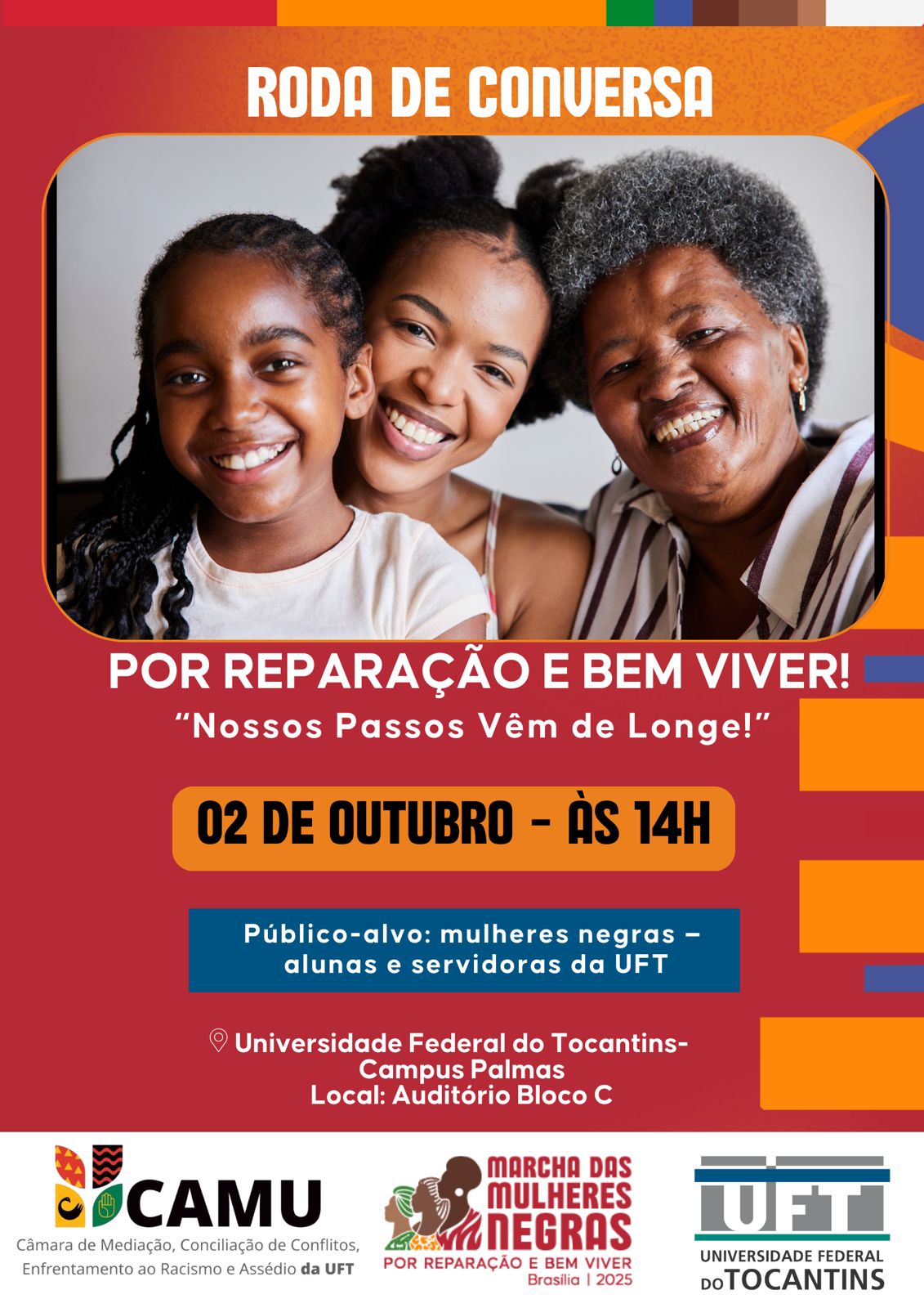 banner da atividade Roda de Conversa: Por Reparação e Bem Viver