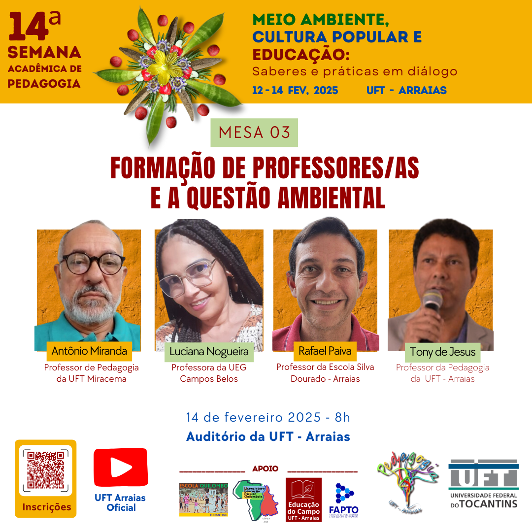 banner da atividade Mesa 03 - Formação de professoresas e a questão ambiental