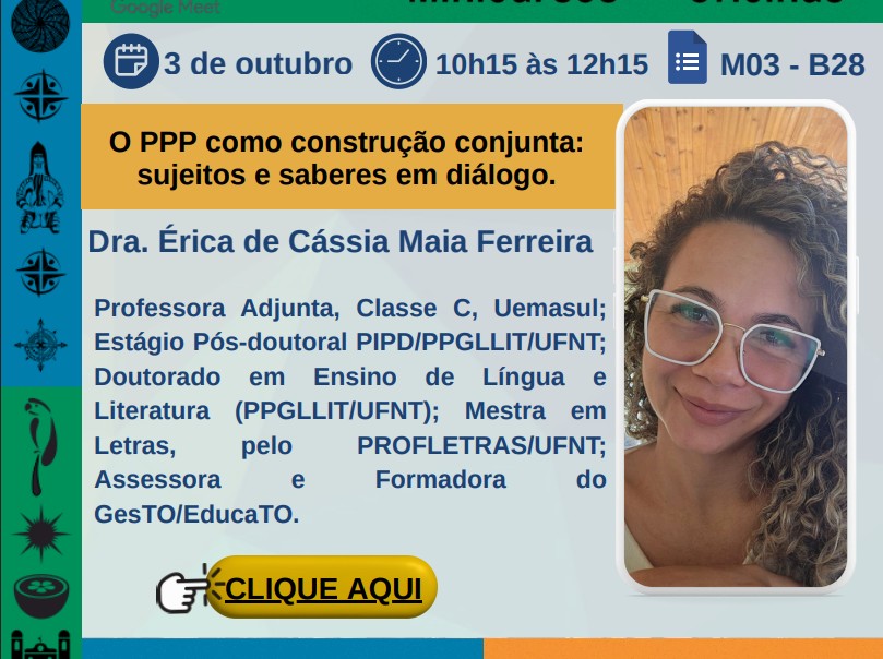 banner da atividade O PPP como construção conjunta: sujeitos e saberes em diálogo