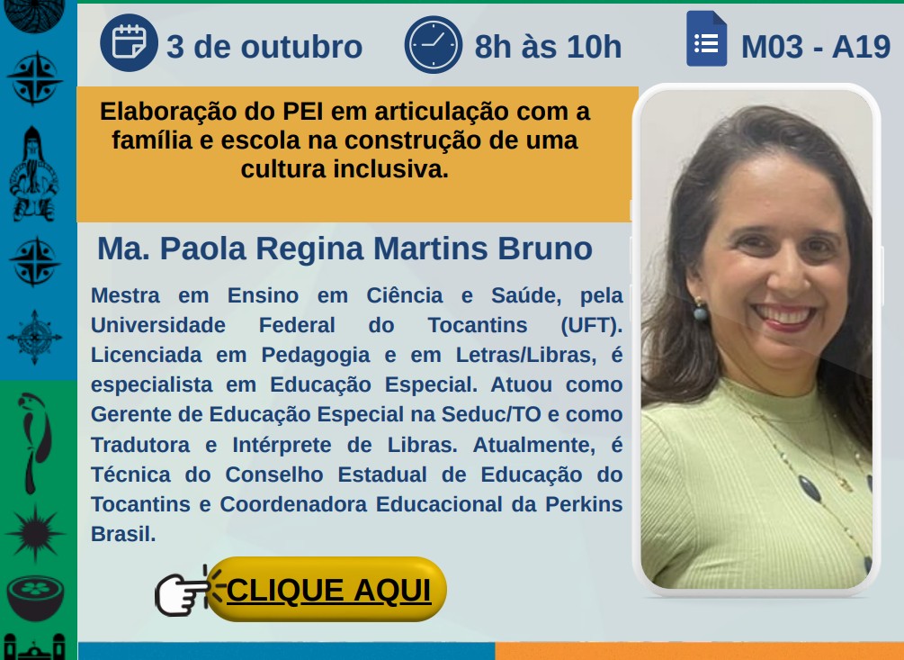 banner da atividade Elaboração do PEI em articulação com a família e escola na construção de uma cultura inclusiva