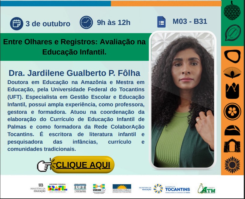 banner da atividade Entre Olhares e Registros: Avaliação na Educação Infantil