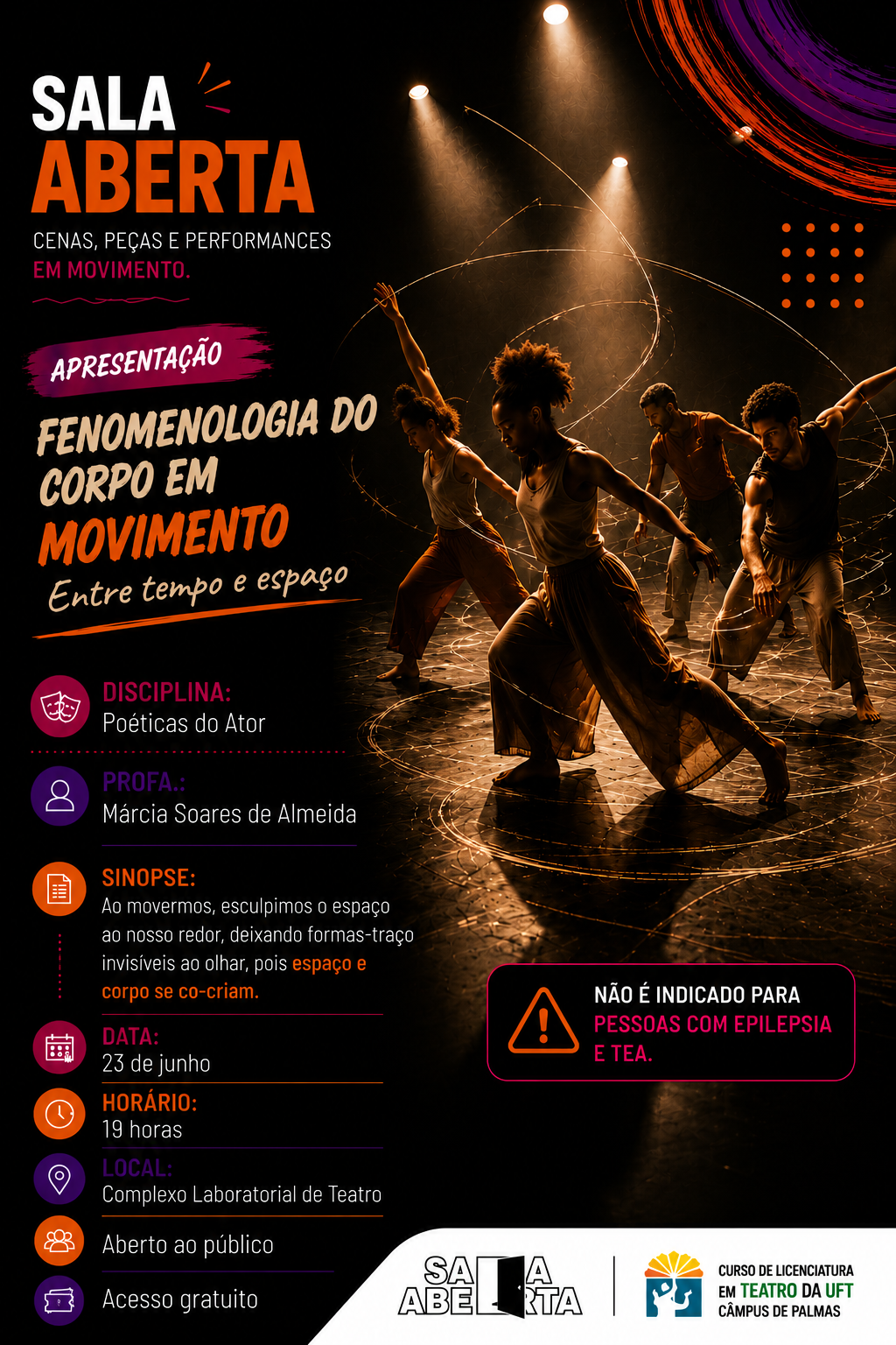 banner da atividade Fenomenologia do corpo em movimento Entre tempo e espaço