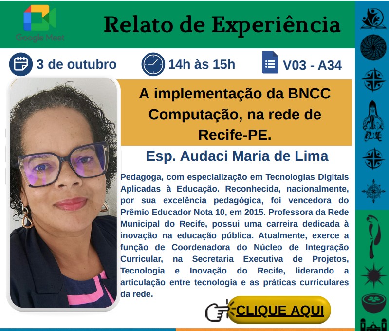 banner da atividade A implementação da BNCC Computação na rede de Recife-PE