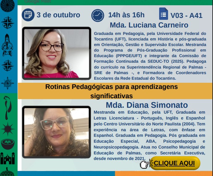 banner da atividade Rotinas Pedagógicas para aprendizagens significativas