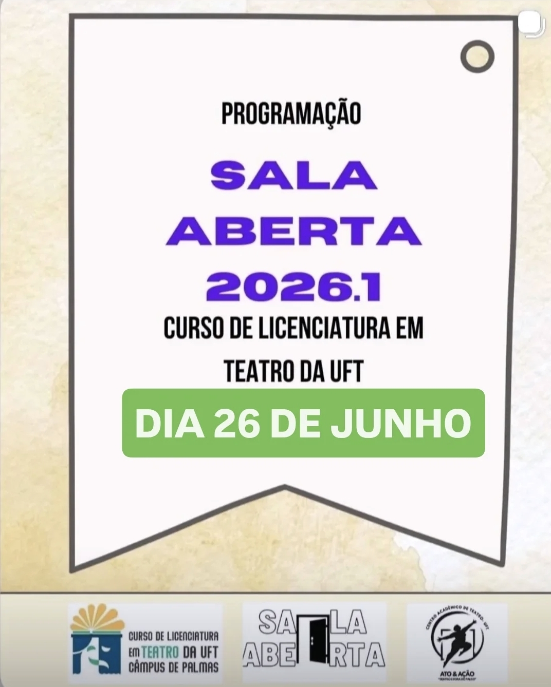 banner da atividade SALA ABERTA DIA 26 DE JUNHO