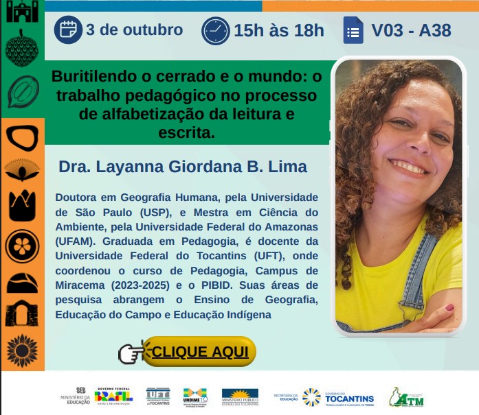 banner da atividade Buritilendo o cerrado e o mundo: o trabalho pedagógico no processo de alfabetização da leitura e escrita