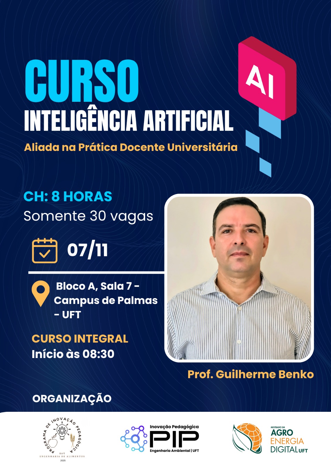 banner da atividade Curso de Inteligência artificial - aliada na pratica docente universitária
