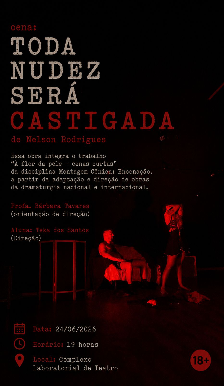 banner da atividade Toda Nudez será castigada de Nelson Rodrigues