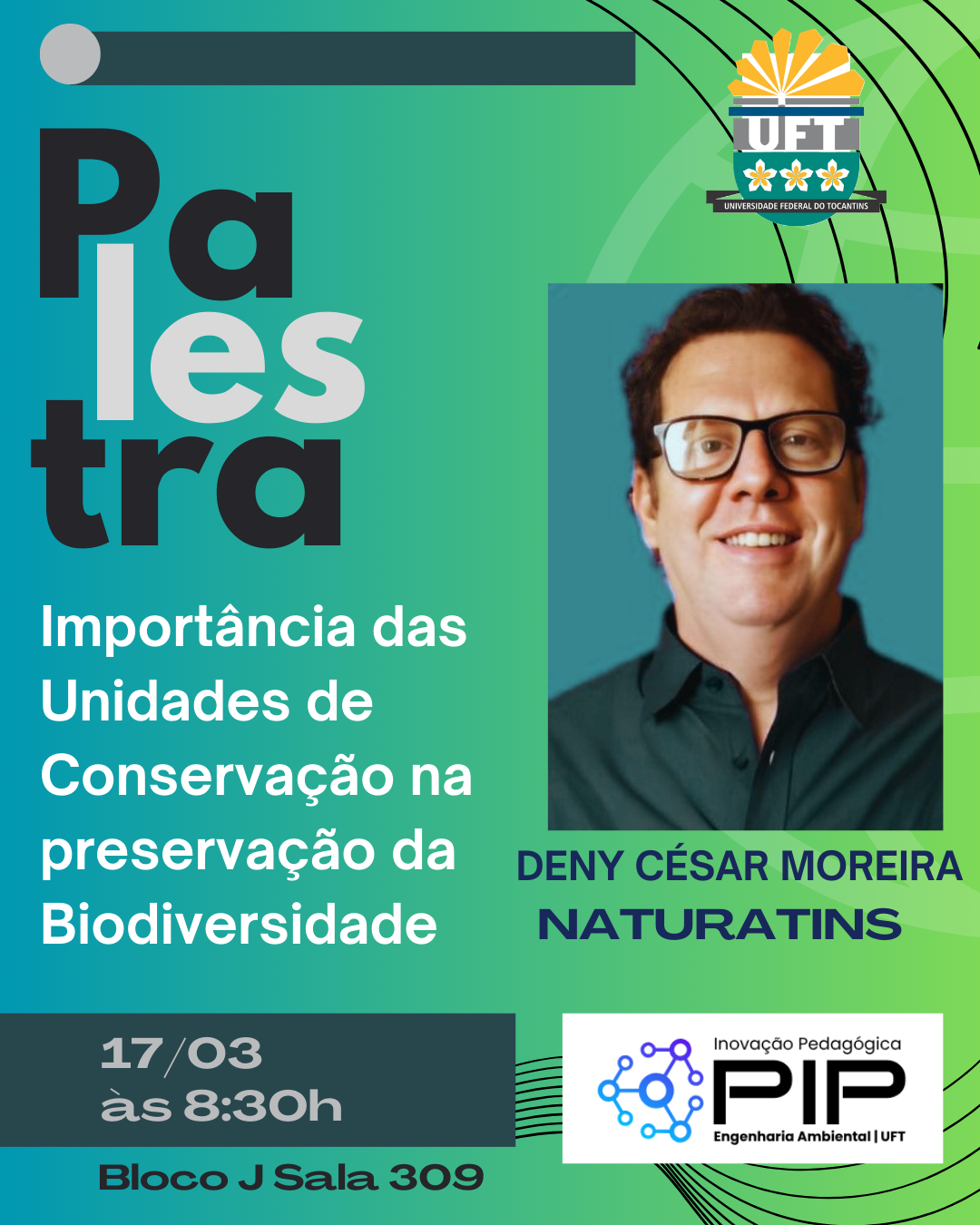 banner da atividade Palestra - Importância das  Unidades de Conservação na preservação da Biodiversidade