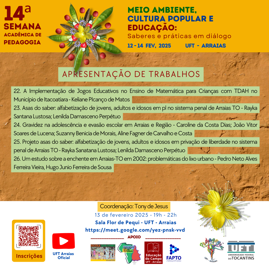 banner da atividade Apresentação de Trabalhos - Coord. Tony de Jesus