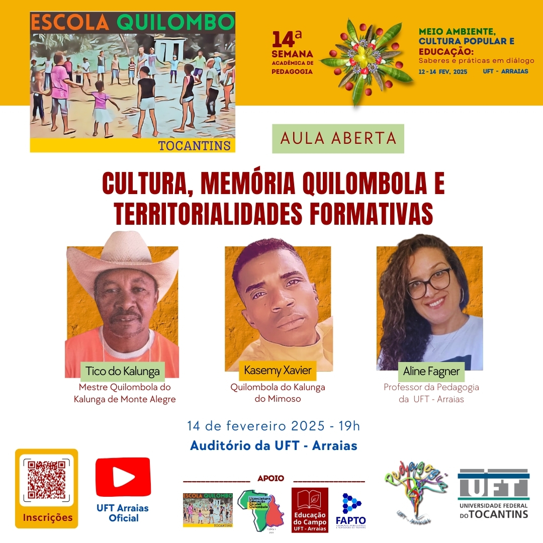 banner da atividade Escola Quilombo: Cultura, Memória Quilombola e Territorialidades Formativas