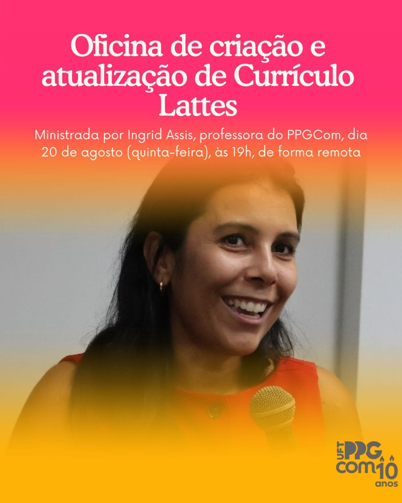 banner da atividade Oficina de criação e atualização do Currículo Lattes