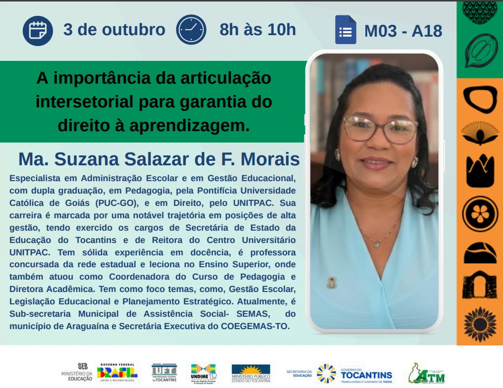 banner da atividade A importância da articulação intersetorial para garantia do direito à aprendizagem