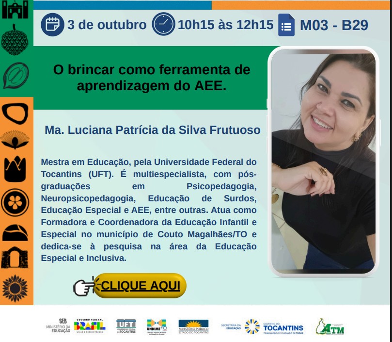banner da atividade O brincar como ferramenta de aprendizagem do AEE