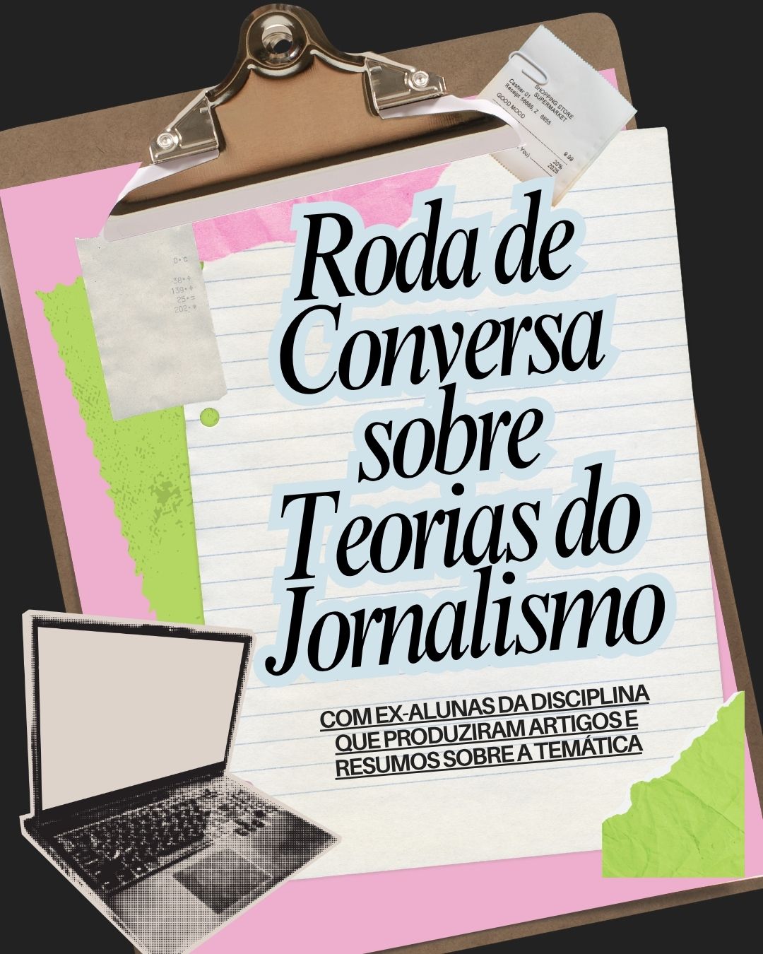 banner da atividade Roda de conversa de Teorias do Jornalismo