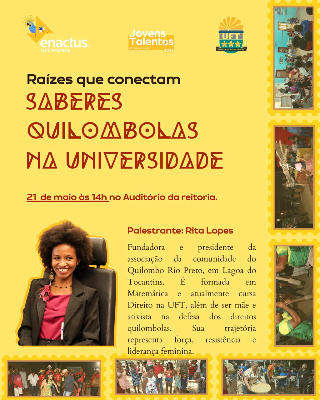 banner da atividade Raízes que Conectam saberes quilombolas na universidade