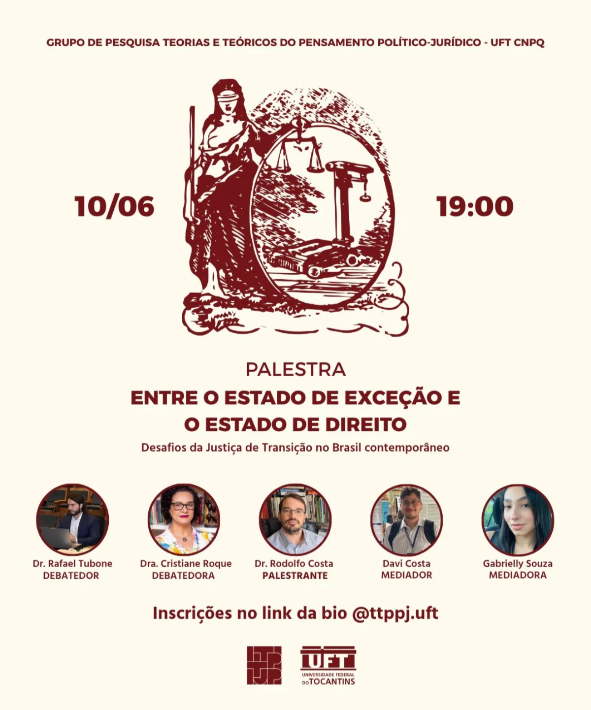 banner da atividade Desafios da Justiça de Transição no Brasil contemporâneo: Desafios da Justiça de Transição no Brasil contemporâneo