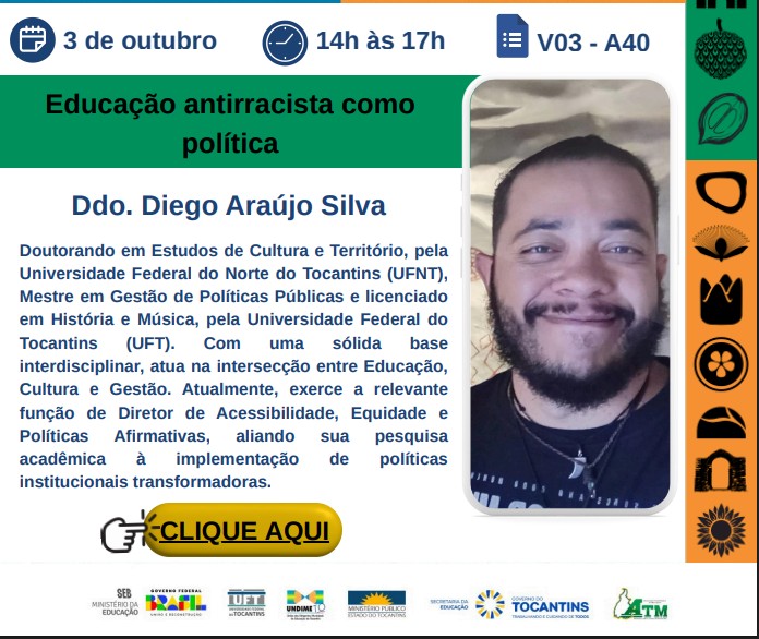 banner da atividade Educação antirracista como política