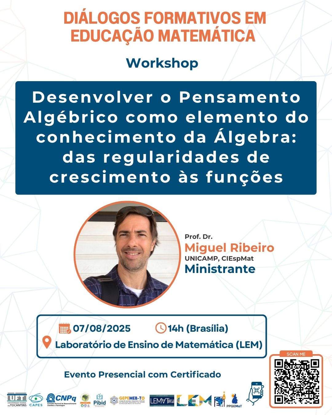 banner da atividade Desenvolver o Pensamento Algébrico como elemento do conhecimento da Álgebra: das regularidades de crescimento às funções