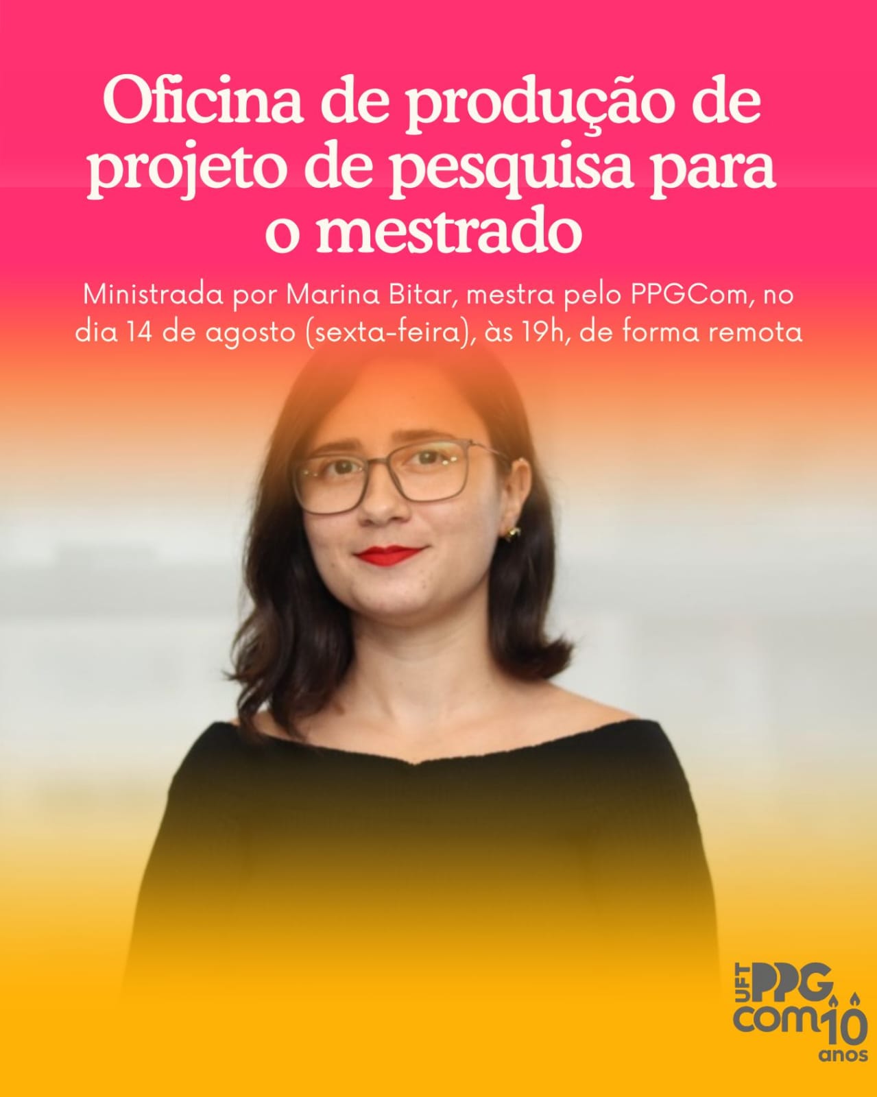 banner da atividade Oficina de produção de projeto de mestrado