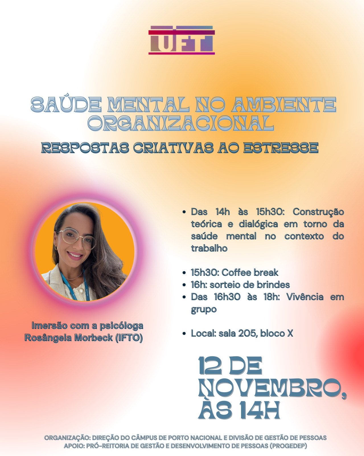 banner da atividade Saúde Mental no Ambiente Organizacional - respostas criativas ao estresse