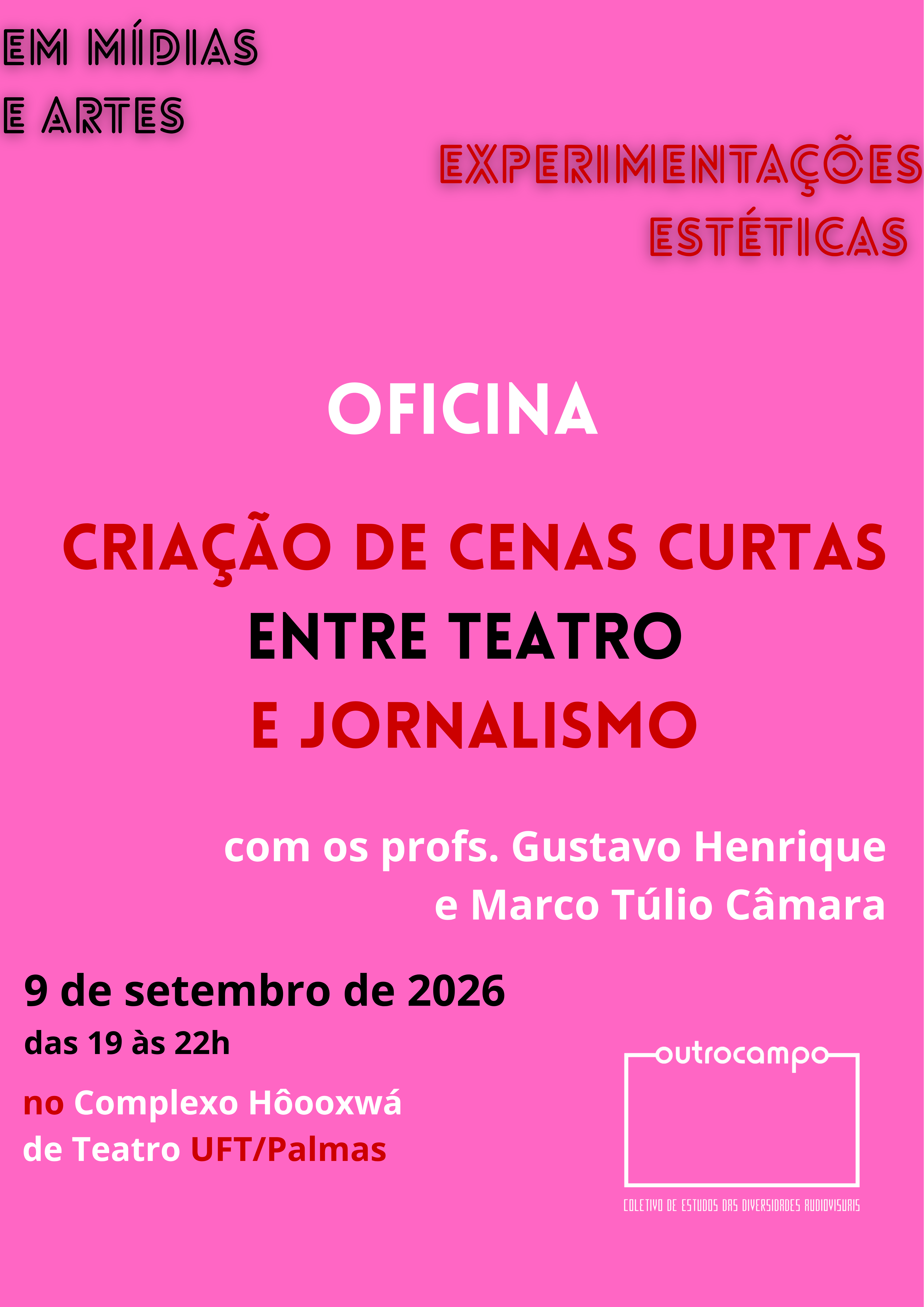banner da atividade Criação de cenas curtas entre Teatro e Jornalismo