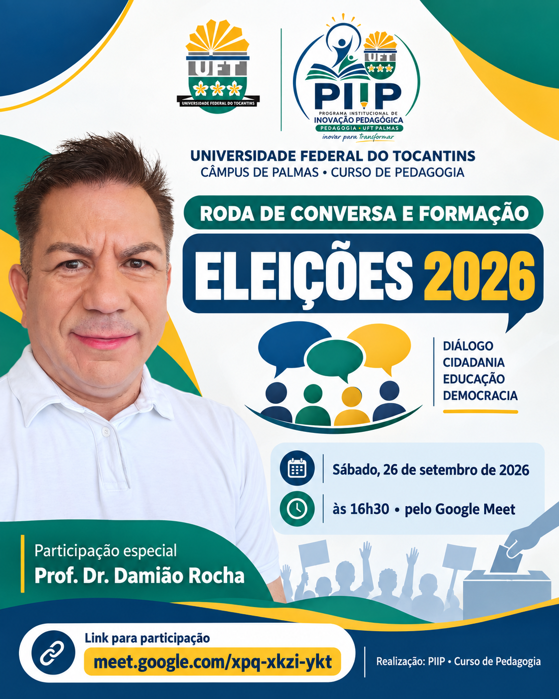 banner da atividade Roda de Conversa sobre as Eleições 2026