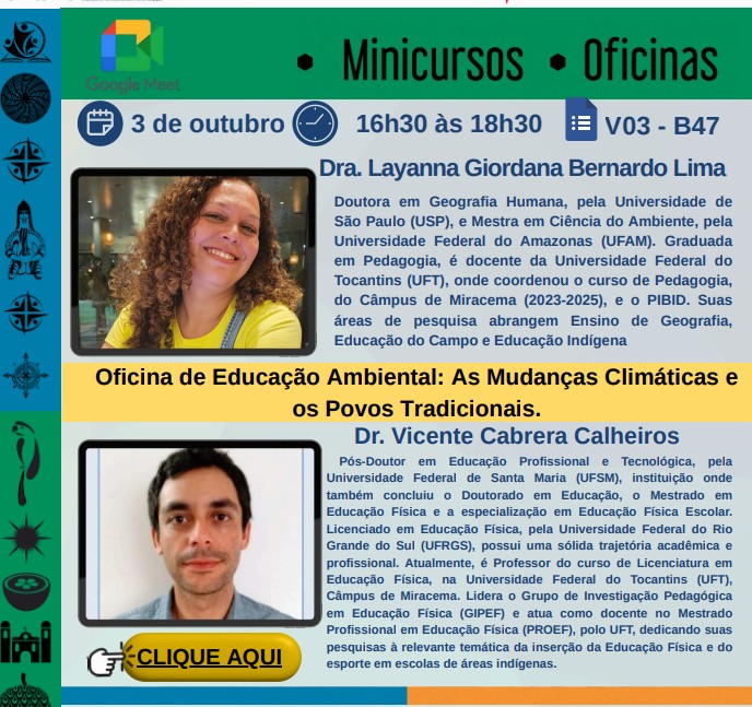 banner da atividade Educação Ambiental: As Mudanças Climáticas e os Povos Tradicionais