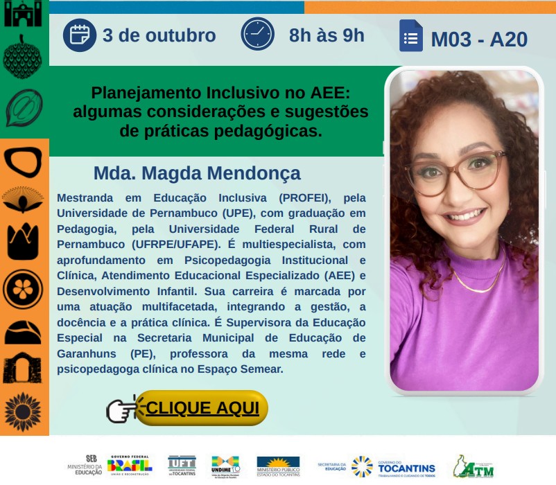 banner da atividade Planejamento Inclusivo no AEE: algumas considerações e sugestões de práticas pedagógicas