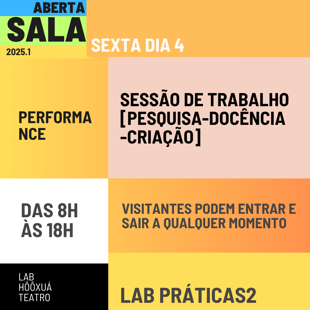 banner da atividade Performance: Sessão número um de trabalho em pesquisa-docência-criação