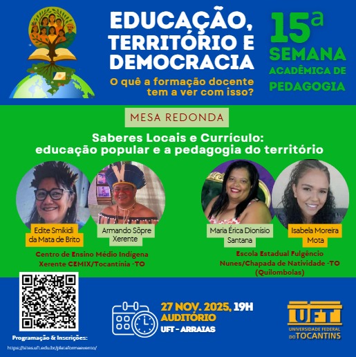 banner da atividade Saberes locais e currículo: educação popular e a pedagogia do território