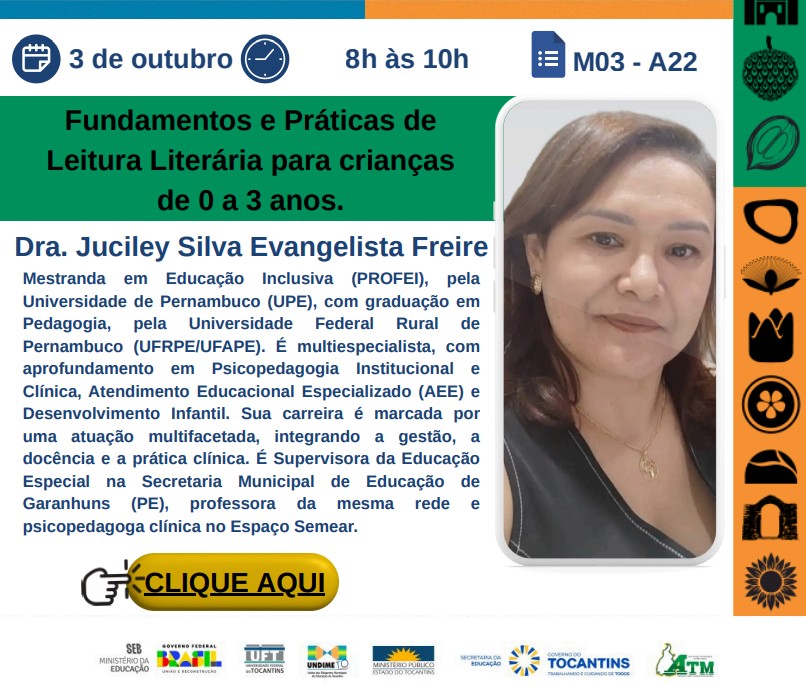 banner da atividade Fundamentos e Práticas de Leitura Literária para crianças de 0 a 3 anos