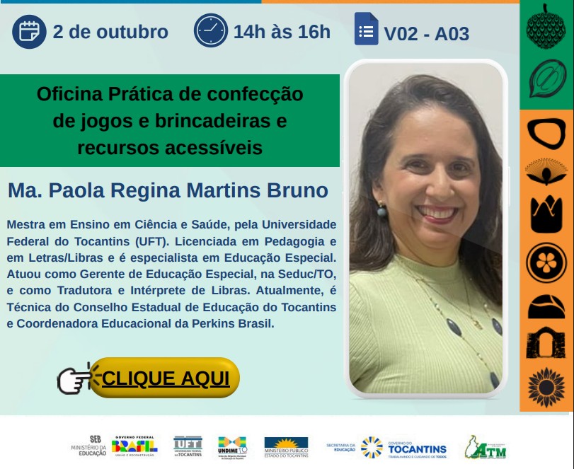 banner da atividade Confecção de jogos e brincadeiras e recursos acessíveis