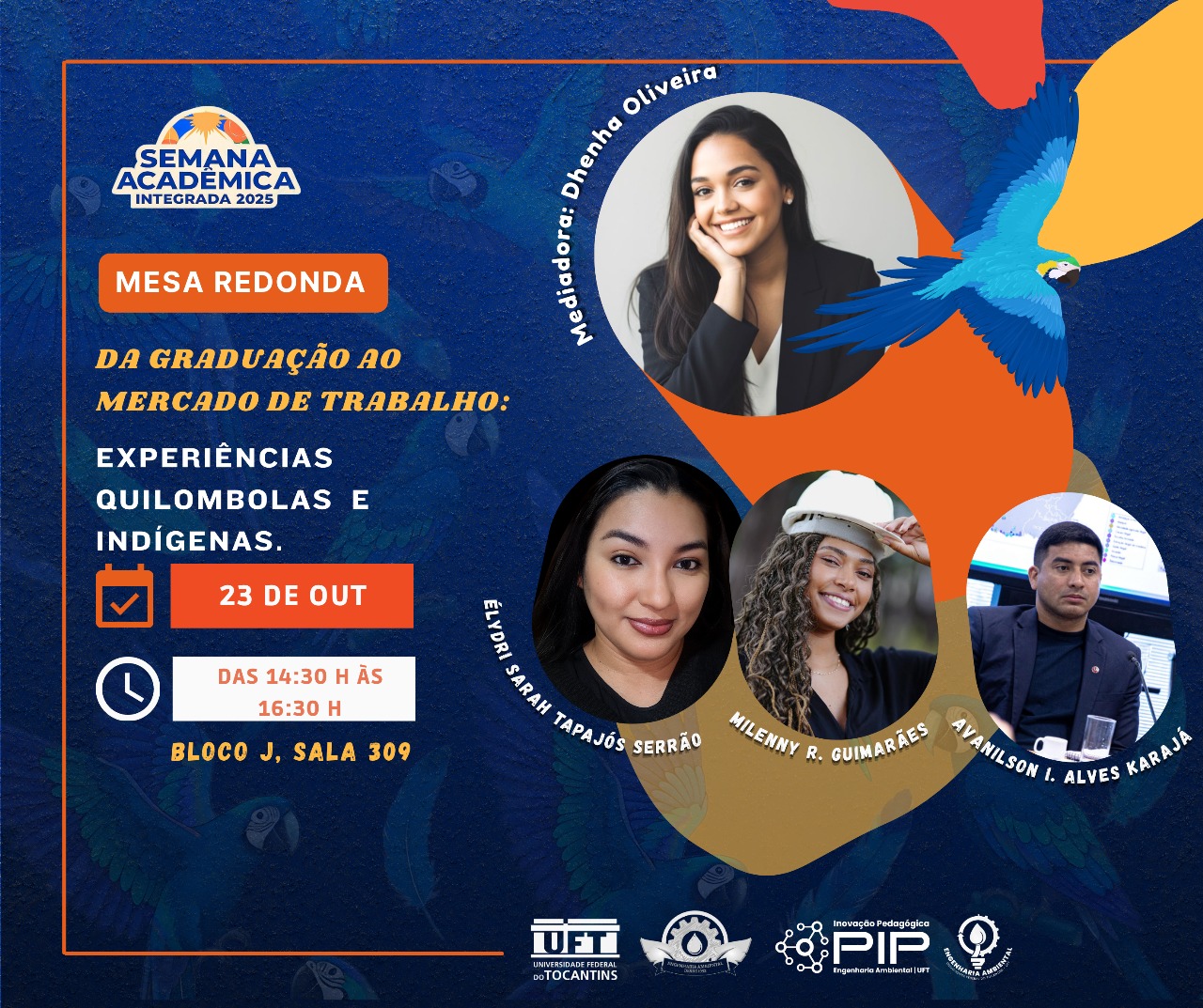 banner da atividade Roda de Conversa Da Graduação ao Mundo do Trabalho Experiências Quilombolas e Indígenas -