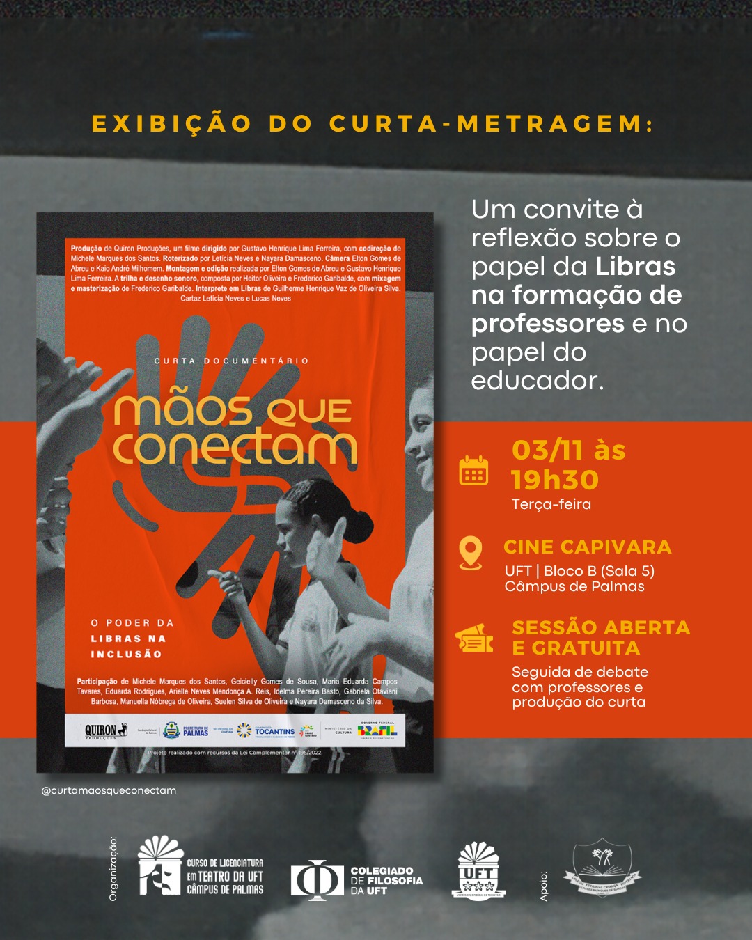 banner da atividade Mãos que Conectam - Exibição do curta-documentário